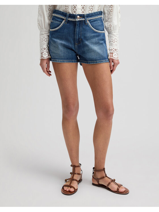 Lee Lee Szorty jeansowe ZIGZAG RIDER SHORT Niebieski Slim Fit
