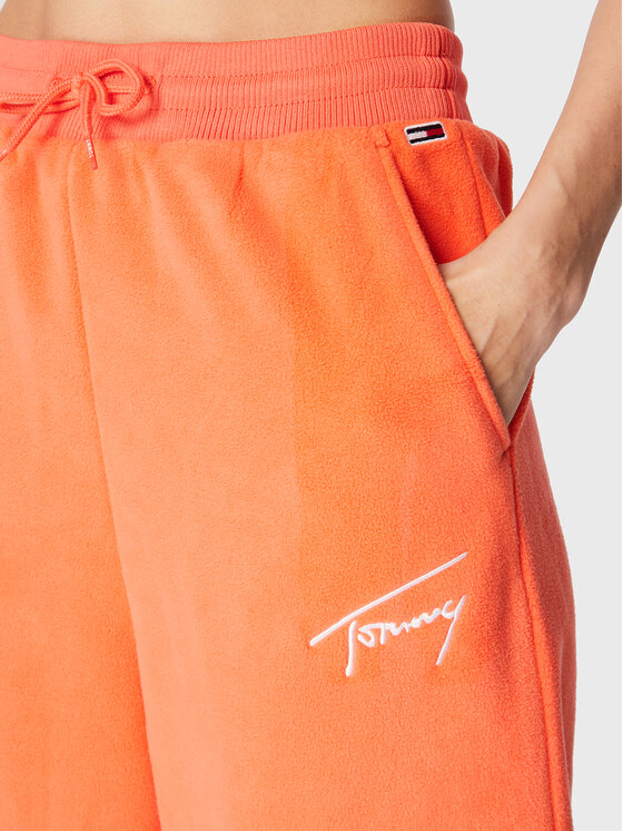 Tommy Jeans Tommy Jeans Spodnie dresowe Signature Fleece DW0DW14435 Pomarańczowy Relaxed Fit