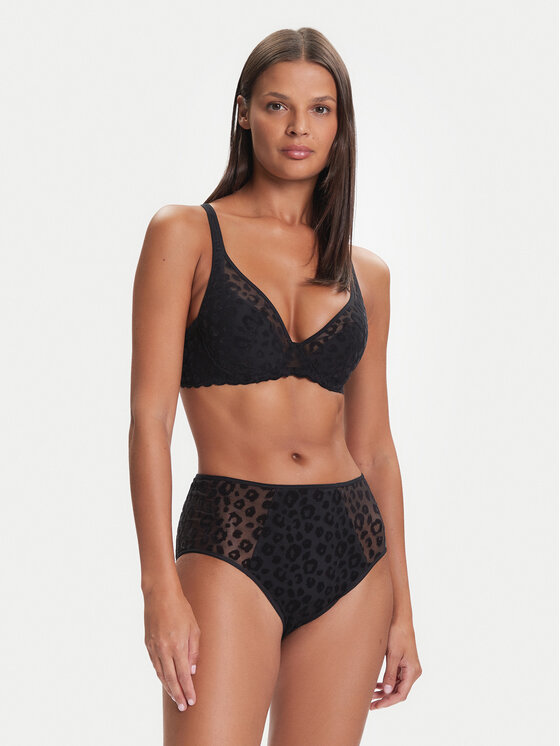 Chantelle Chantelle Mutande classiche a vita alta Pulp Girls C22XC5 Nero