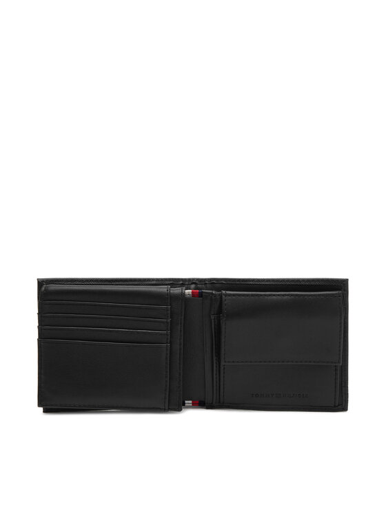 Tommy Hilfiger Tommy Hilfiger Liels vīriešu maks Th Business Cc Flap And Coin AM0AM13260 Melns