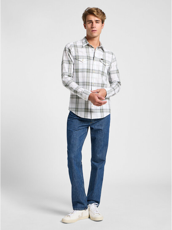 Lee Lee Koszula 112363912 Zielony Regular Fit