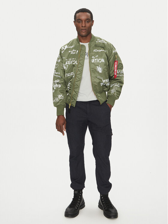 Alpha Industries Alpha Industries Μπόμπερ μπουφάν MA-1 Peace 156136 Πράσινο Regular Fit