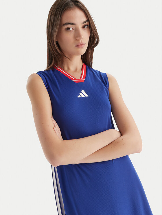 adidas adidas Igapäevane kleit Tiro Cut 3-Stripes Soft Mesh JW6819 Sinine Regular Fit
