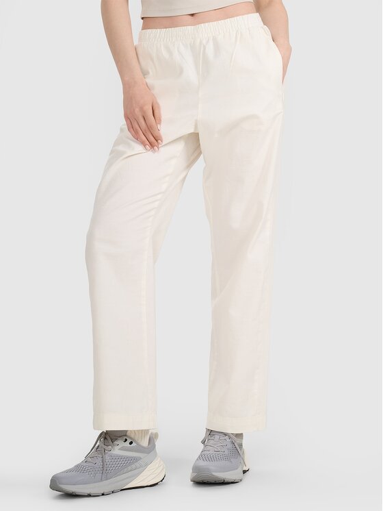 4F 4F Pantaloni di tessuto 4FRSS25TTROF1448-11S Bianco Relaxed Fit