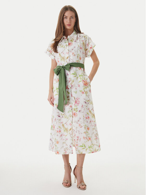 Luisa Spagnoli Luisa Spagnoli Рокля тип риза Pilea 543227 Екрю Regular Fit