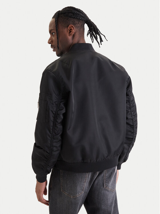 HUGO HUGO Bomber stila jaka Badam2611 50552650 Melns Regular Fit