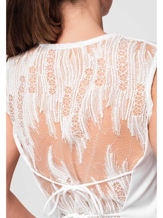 Ombre Ombre Kamizelka OW-VE-E0002 Biały Slim Fit