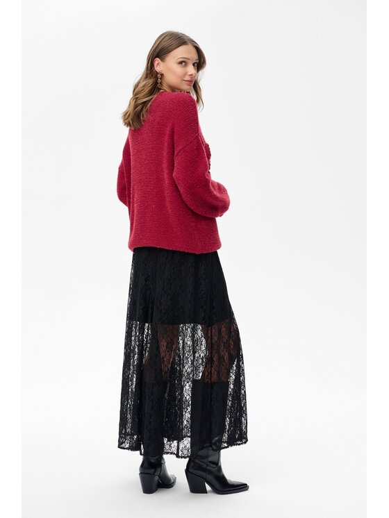 blue shadow blue shadow Sweter Kosmos Czerwony Regular Fit