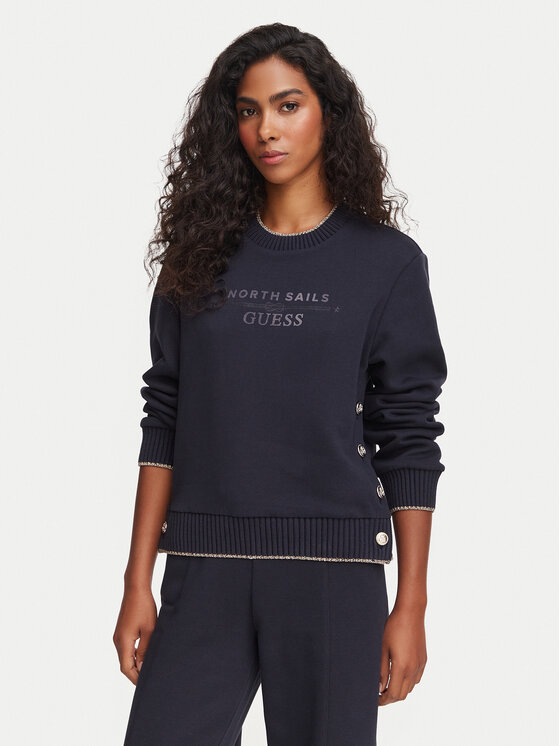 Guess Guess Džemperis W6YQ23 K5316 Tamsiai mėlyna Regular Fit