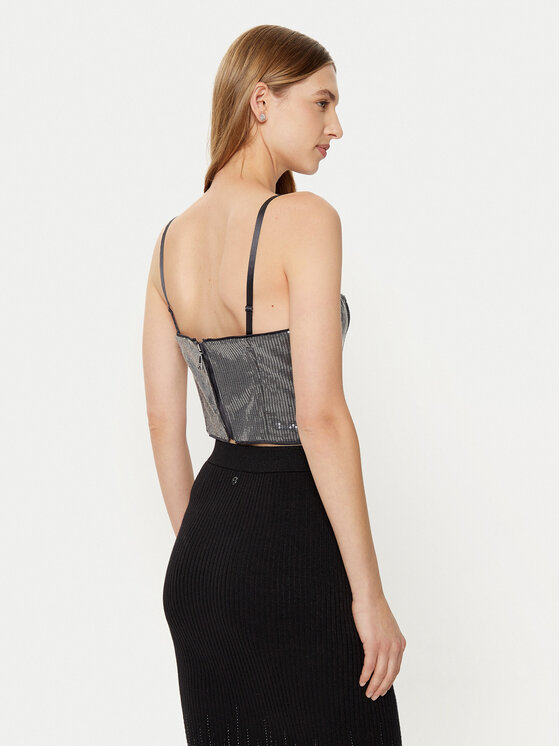 Guess Guess Top W5RH0G WGX40 Srebrny Slim Fit