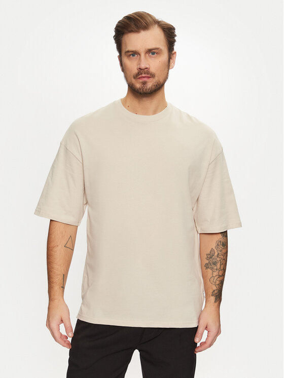 Jack&Jones T-krekls Charge 12259975 Bēšs Oversize