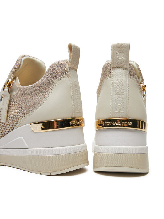 MICHAEL Michael Kors MICHAEL Michael Kors Sneakersy Wills Metallic Stretch Knit Trainer 43S3WIFS4D Béžová