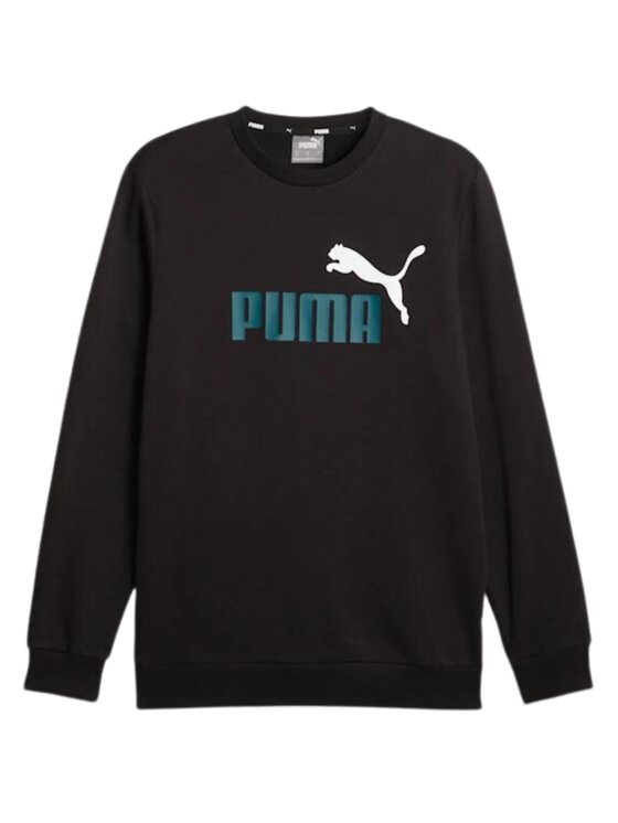 Puma Puma Bluza Essentials+ Two-Tone Big Logo Czarny Regular Fit