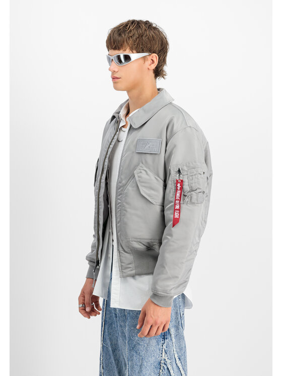 Alpha Industries Alpha Industries Kurtka bomber CWU-45 Heritage Bomber Jacket Srebrny Core Fit