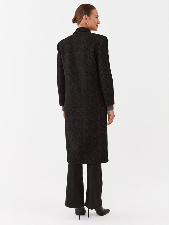 PINKO Pinko Vlněný kabát Emule 101874 Y82W Černá Regular Fit