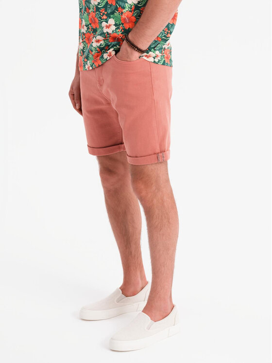 Ombre Ombre Szorty jeansowe OM-SRDS-0162 Różowy Regular Fit