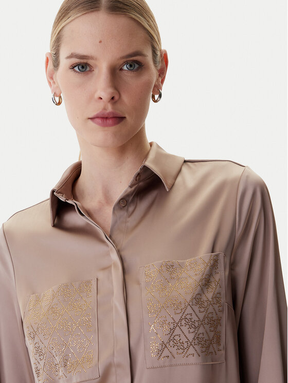 Guess Guess Cămașă W5RH40 WFQC2 Maro Regular Fit