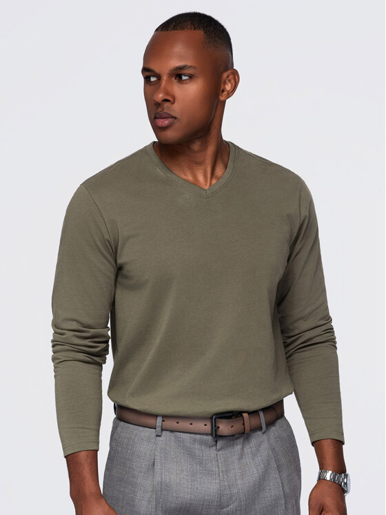 Ombre Ombre Longsleeve OM-LSBL-0143 Khaki Regular Fit