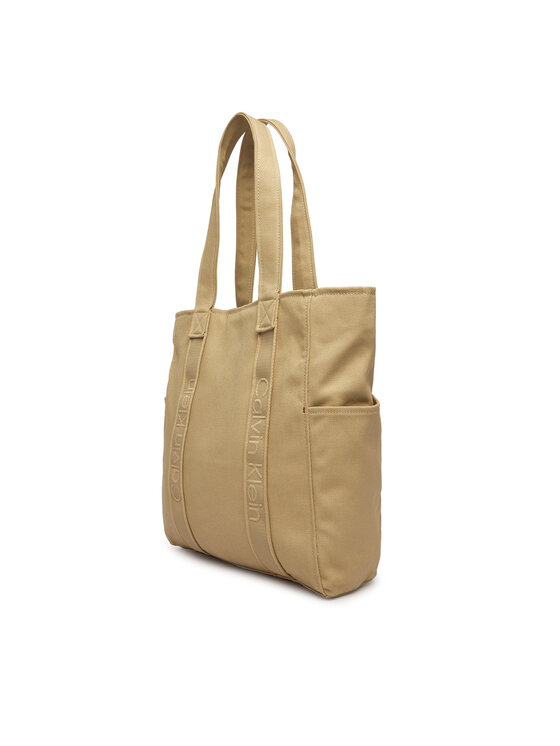 Calvin Klein Calvin Klein Torebka Webbing Strap Canvas Tote LV04F3463G Beżowy