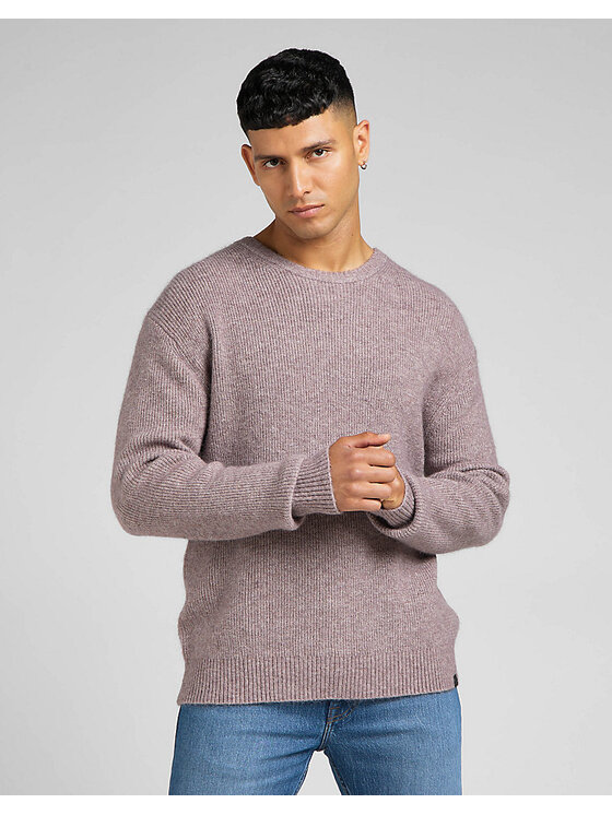 Lee Lee Sweter SEASONAL CREW Różowy Regular Fit