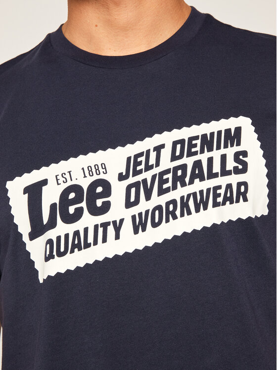 Lee Lee T-Shirt Heritage Tee L63QFQNM 112115174 Granatowy Regular Fit
