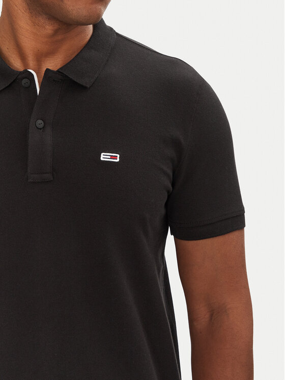 Tommy Jeans Tommy Jeans Polo särk DM0DM20676 Must Slim Fit