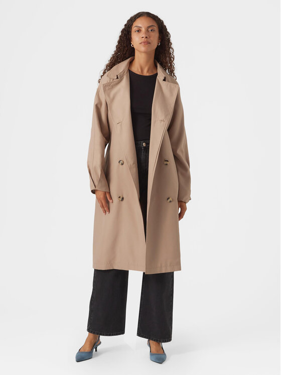 Vero Moda Vero Moda Trencz Doreen 10301287 Beżowy Regular Fit