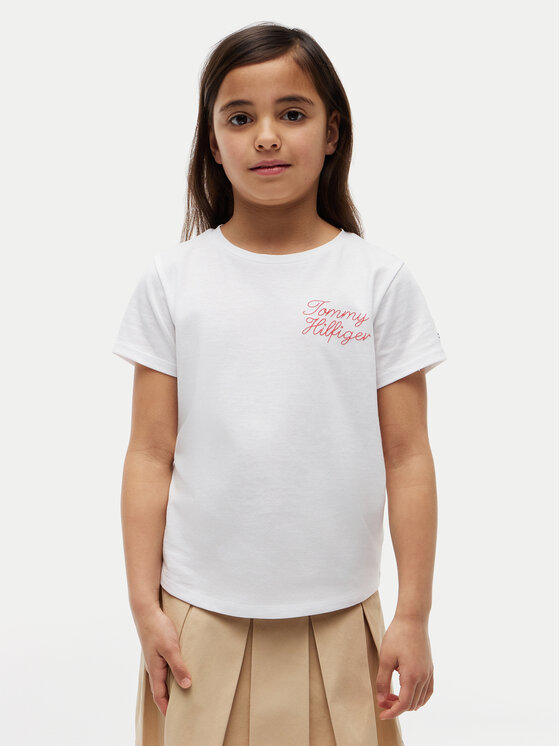 Tommy Hilfiger Tricou KG0KG09454 Alb Regular Fit