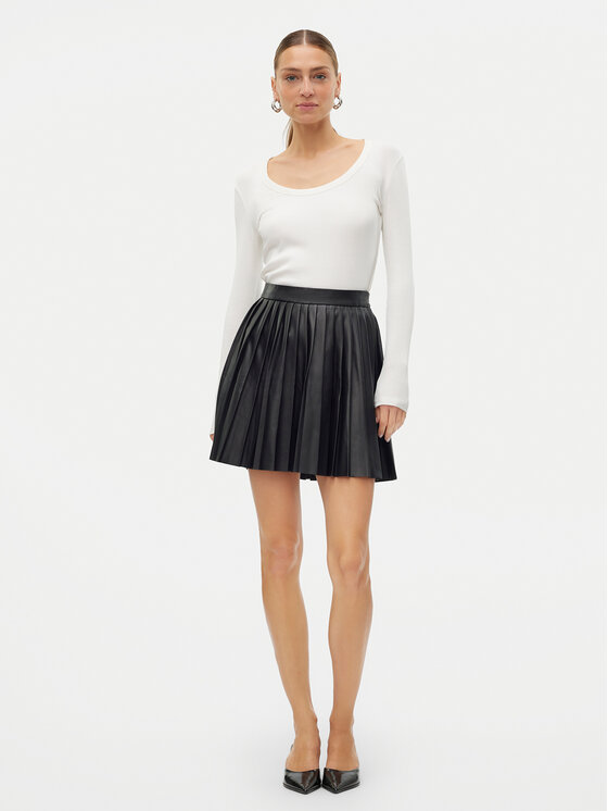 Vero Moda Vero Moda Dirbtinės odos sijonas Naomielly 10316312 Juoda Regular Fit