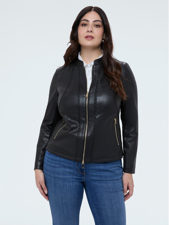 Fiorella Rubino Fiorella Rubino Giacca in similpelle R325T001299N033 Nero Regular Fit