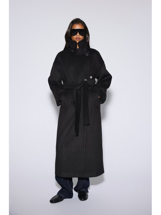 Estro Estro Cappotto di lana ER00120534 Nero Loose Fit