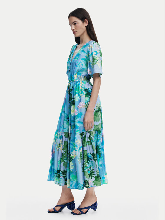 Desigual Desigual Rochie tip cămașă Nancy 25SWVW18 Albastru Regular Fit