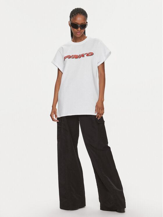 PINKO Pinko T-Shirt 103138 A1P7 Biały Relaxed Fit