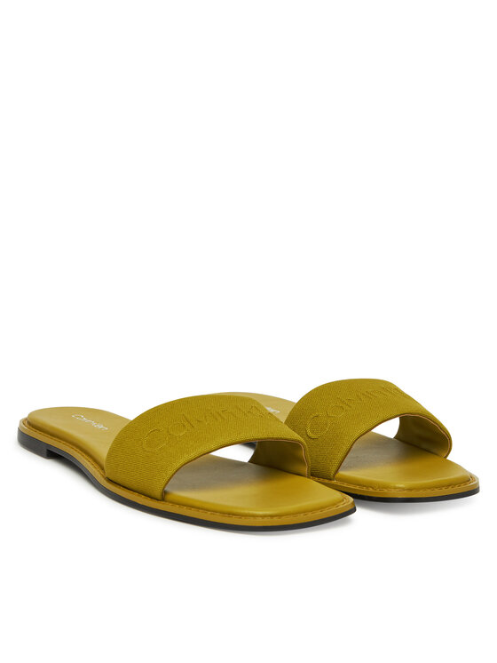 Calvin Klein Calvin Klein Şlapi Flat Slide - He HW0HW02378 Verde