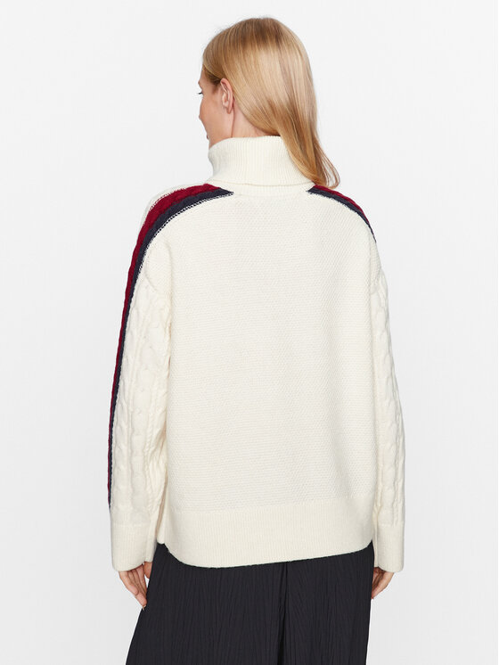 Tommy Hilfiger Tommy Hilfiger Rollkragenpullover WW0WW40831 Écru Regular Fit