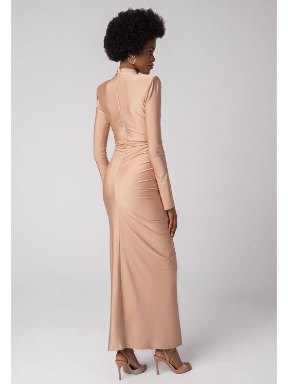sax35th sax35th Sukienka wieczorowa ALISE Beżowy Slim Fit