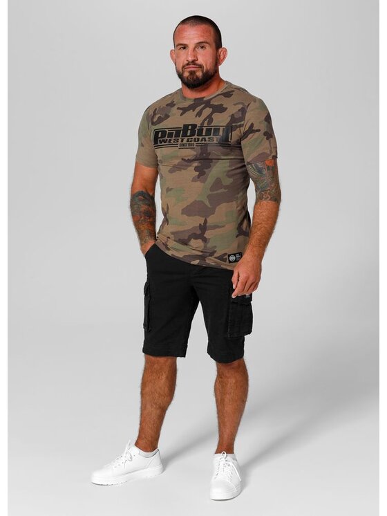 PITBULL PITBULL T-Shirt Koszulka Slim Fit Classic Boxing L Zielony Regular Fit