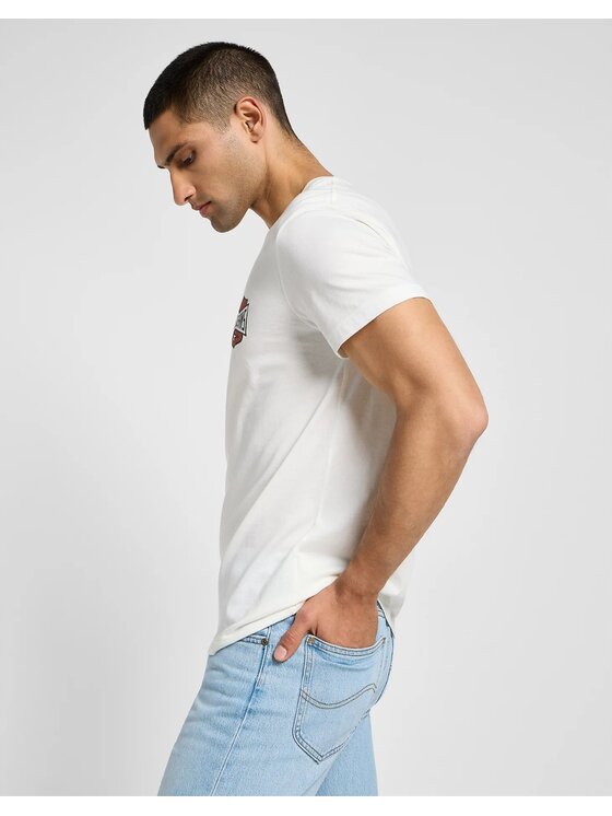 Lee Lee T-Shirt SS Relaxed Tee Biały Relaxed Fit