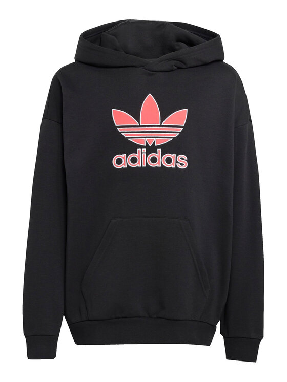 adidas adidas Džemperis Trefoil JV8650 Juoda Loose Fit