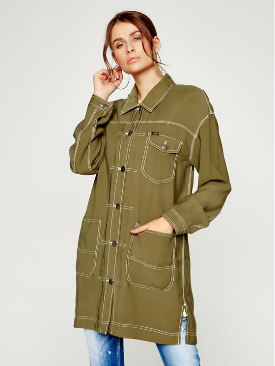 Lee Lee Camicia Elongated Duster L45WCWNX 112110654 Verde Regular Fit
