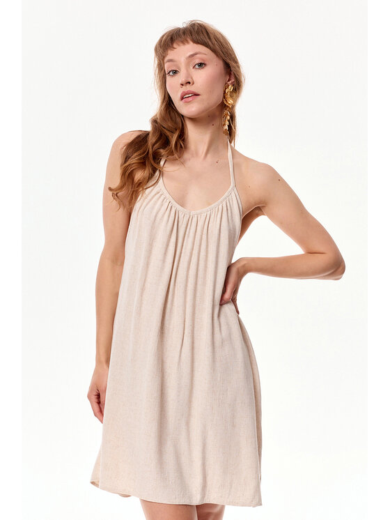 MANDRAGORA MANDRAGORA Vestito estivo Sola Beige A-Line Fit