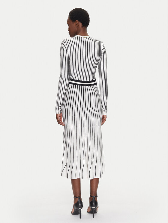 Fracomina Fracomina Džemper haljina FS25SD5002K501N8 Bijela Slim Fit
