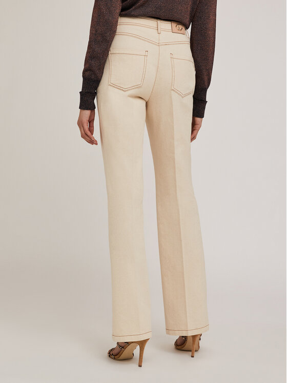 Motivi Motivi Pantaloni di tessuto P734Q003790N002 Écru Flare Fit