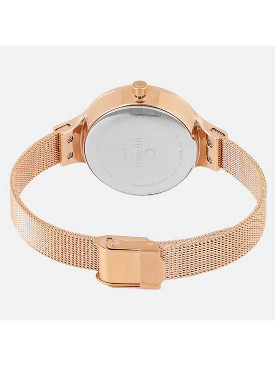 Obaku Obaku Zegarek V201LDVWMV Różowe złoto