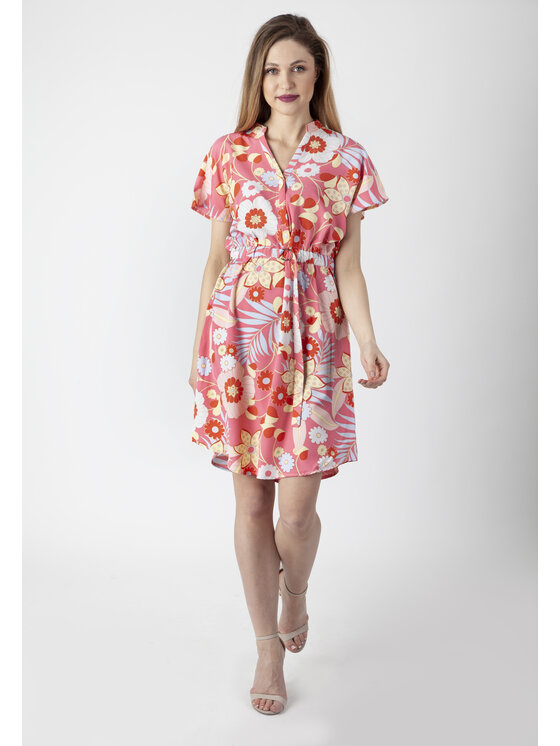 Perso Perso Sukienka codzienna RBE222768F Różowy Regular Fit