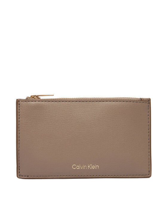 Calvin Klein Peňaženka Foil Logo Top Zip Cardcase LV04F1090G Béžová