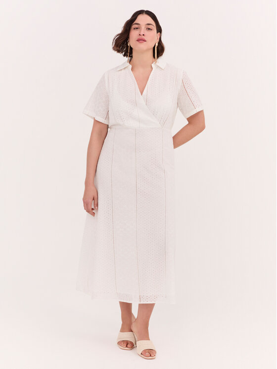 Fiorella Rubino Fiorella Rubino Sukienka codzienna 7036T001800N0S1 Biały Regular Fit