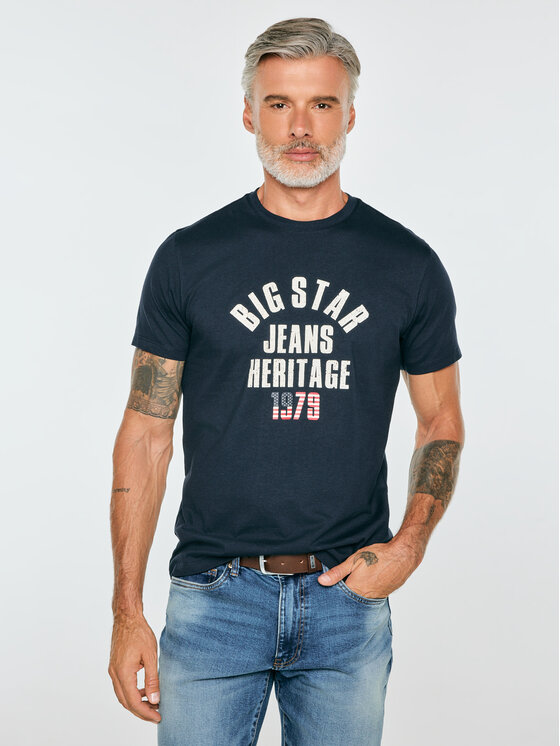 BIG STAR BIG STAR T-Shirt NELLER Granatowy Basic Fit