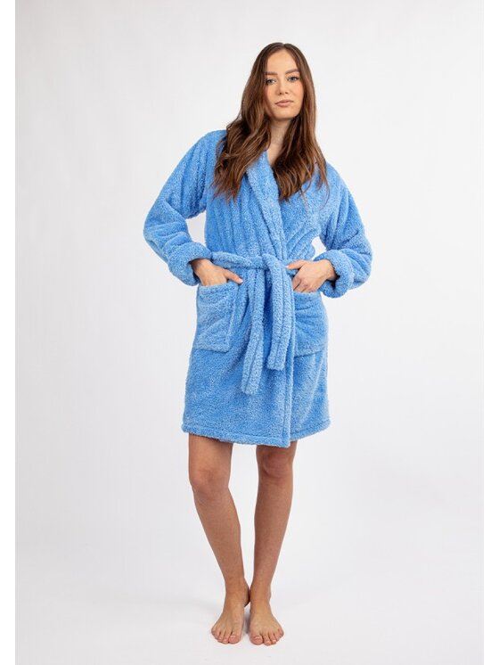 DKaren Lingerie Damski Szlafrok, rozmiar M, Niebieski, Eliza Krótka