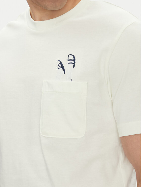 adidas adidas T-Shirt Lounge Slides Graphic Pocket JM0374 Weiß Regular Fit